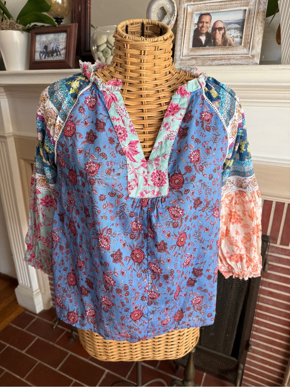 Sundance Astir boho floral blouse tunic XXS